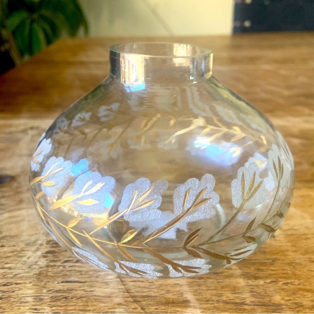 Terrain etched bud vase